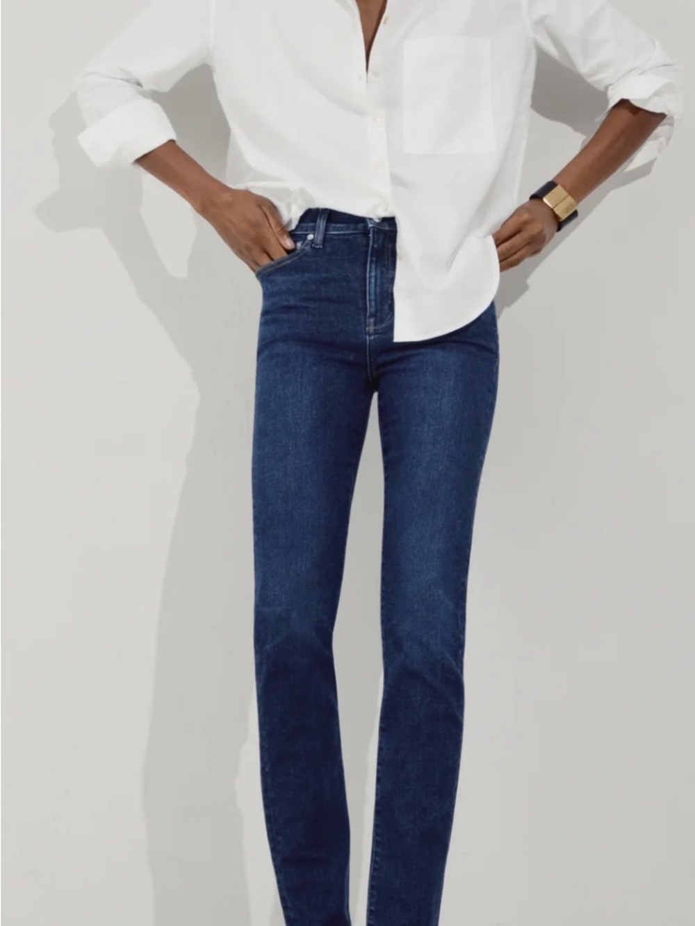 AYR High-Rise Skinny Jeans in Deep Indigo